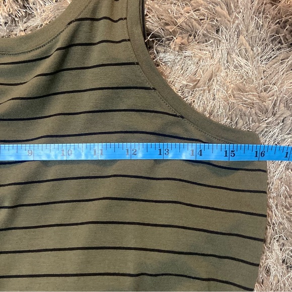 Express women green and black stripes, stretch knit maxi dress. Size S. Used. - Picture 6 of 6